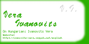 vera ivanovits business card